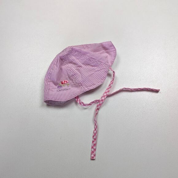 Oshkosh B'gosh Hat Baby Girls Size Infant 0-12m Gingham Seersucker - Picture 1 of 3